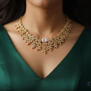 Zubelin Radiant Leaf-Cut Crystal Necklace