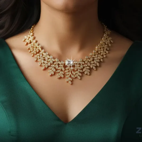 Zubelin Radiant Leaf-Cut Crystal Necklace